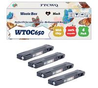 Compatible for Okidata OKI WTOC650 Waste Box Work for Okidata OKI C650dn Printers, with Chip, High Yield 40000 Pages, High-Definition Printing (4 Pack Black)