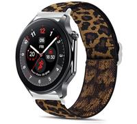 Compatible for OnePlus Watch 2R Band, Lamshaw Quick Release Stretch Elastics Nylon Adjustable Replacement Strap Accessories Compatible for OnePlus Watch 2 46mm, 2R, 1 Smart Watch (Leopard)