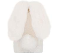 Compatible for Oppo Reno 13 FS/Reno 13F 5G 4G Case Silicone Furry Plush Bunny Ears Soft Bumper Pretty Diamond Warm Fluffy Rabbit Cover Shockproof Funny Cute Rubber Protective (white)