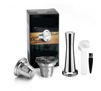 Compatible for Philips L'Or Barista Machine - Stainless Steel Reusable Coffee Capsule Pods Refillable Filter Accessory(2big pod T)