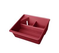 Compatible for Porsche Cayenne 2024-2025, Center Console Storage Box Tray, Upper Lower Armrest Organizer with Charging Holes(Lower Red 1PC)