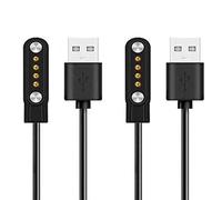Compatible for PTHTECHUS Kids Smartwatch Y19 Charger, 4 Pin Magnetic USB Replacement Charging Compatible with PTHTECHUS Kids Smartwatch Phone Y19 1.44 Inches (Black+Black)