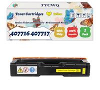 Compatible for Ricoh 407716 407717 407718 407719 Toner Cartridges Work for Ricoh Aficio SP C252DN SP C252SF Printers, with Chip, High Yield 7500 Pages, High-Definition Printing (1 Pack Yellow)