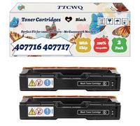 Compatible for Ricoh 407716 407717 407718 407719 Toner Cartridges Work for Ricoh Aficio SP C252DN SP C252SF Printers, with Chip, High Yield 7500 Pages, High-Definition Printing (2 Pack Black)
