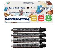 Compatible for Ricoh 842283 842284 842285 842286 Toner Cartridges Work for Ricoh IM C4500 IM C5500 IM C6000 Printers, with Chip, High Yield 43000 Pages, High-Definition Printing (4 Pack Black)