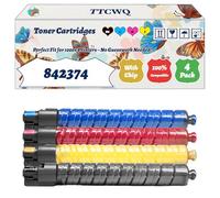 Compatible for Ricoh 842374 Toner Cartridges Work for Ricoh 842375 842376 842377 IM C400 IM C400F IM C400SRF Printers, with Chip, High Yield 27500 Pages, High-Definition Printing (4-Pack BK/C/M/Y)
