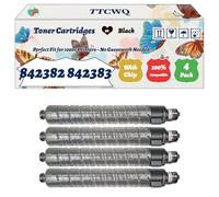Compatible for Ricoh 842382 842383 842384 842385 Toner Cartridges Work for Ricoh M C300 IM C300F Printers, with Chip, High Yield 27000 Pages, High-Definition Printing (4 Pack Black)