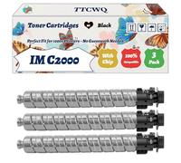 Compatible for Ricoh IM C2000 Toner Cartridges Work for Ricoh IM C2000 IM C2500 Printers, with Chip, High Yield 26500 Pages, High-Definition Printing (3 Pack Black)