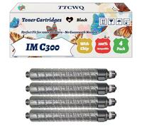 Compatible for Ricoh IM C300 Toner Cartridges Work for Ricoh IM C300 IM C300F Printers, with Chip, High Yield 27000 Pages, High-Definition Printing (4 Pack Black)