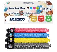 Compatible for Ricoh IMC2500 Toner Cartridges Work for Ricoh IM C2000 IM C2500 Printers, with Chip, High Yield 26500 Pages, High-Definition Printing (4-Pack BK/C/M/Y)