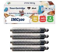 Compatible for Ricoh IMC300 Toner Cartridge Work for Ricoh IM C 300 IM C 300 F Printers, with Chip, High Yield 17000 Pages, High-Definition Printing (4 Pack Black)