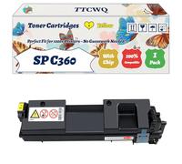 Compatible for Ricoh SP C360 Toner Cartridges Work for Ricoh ficio SP C360 SFNw SP C360 Snw SP C360DN Printers, with Chip, High Yield 8000 Pages, High-Definition Printing (1 Pack Yellow)