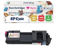 Compatible for Ricoh SP C360 Toner Cartridges Work for Ricoh ficio SP C360DNT SP C360DNW SP C361SFNw Printers, with Chip, High Yield 8000 Pages, High-Definition Printing (1 Pack Magenta)