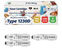 Compatible for Ricoh Type 1230D Toner Cartridge Work for Ricoh Aficio 2015 2016 2018 2020 MP1500 MP1600 MP2000 Printers, with Chip, High Yield 6000 Pages, High-Definition Printing (3 Pack Black)
