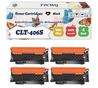 Compatible for Samsung CLT-406S Toner Cartridges Work for Samsung CLP-360 CLP-365 SL-C460FW SL-C460FW MFP SL-C460W Printers (4 Pack Black)