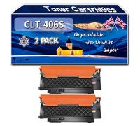 Compatible for Samsung CLT-406S Toner Cartridges, Work for Samsung CLP-360 CLP-365 SL-C460FW SL-C460FW MFP SL-C460W Printers (2 Pack Black)