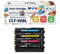 Compatible for Samsung CLT-506L Toner Cartridge Work for Samsung CLP-680DW CLP-680ND CLX-6260FD CLX-6260FR CLX-6260FW Printers (4-Pack BK/C/M/Y)