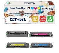 Compatible for Samsung CLT-506L Toner Cartridge Work for Samsung CLP-680ND CLX-6260 CLX-6260FD CLX-6260FR CLX-6260FW Printers (4-Pack BK/C/M/Y)
