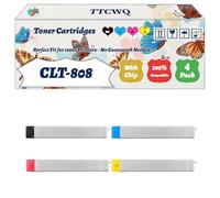 Compatible for Samsung CLT-808 Toner Cartridges Work for Samsung MultiXpress SL-X4300LX MultiXpress SL-X4250LX Printers, with Chip, High Yield 33000 Pages, High-Definition Printing (4-Pack BK/C/M/Y)