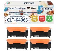 Compatible for Samsung CLT-K406S Toner Cartridges Work for Samsung CLX-3305 Xpress SL-C460FW SL-C460W SL-C410W Printers, with Chip, High Yield 1500 Pages, High-Definition Printing (4 Pack Black)