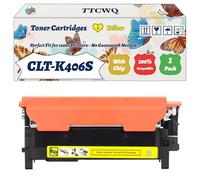 Compatible for Samsung CLT-K406S Toner Cartridges Work for Samsung CLX-3305 Xpress SL-C460FW SL-C460W SL-C410W Printer, with Chip, High Yield 1500 Pages, High-Definition Printing (1 Pack Yellow)