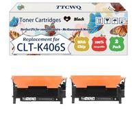 Compatible for Samsung CLT-K406S Toner Cartridges Work for Samsung CLX-3305 Xpress SL-C460FW SL-C460W SL-C410W Printers, with Chip, High Yield 1500 Pages, High-Definition Printing (2 Pack Black)