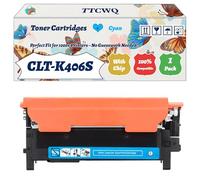 Compatible for Samsung CLT-K406S Toner Cartridges Work for Samsung Xpress SL-C460FW SL-C460W SL-C410W Printers, with Chip, High Yield 1500 Pages, High-Definition Printing (1 Pack Cyan)