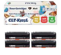 Compatible for Samsung CLT-K503L Toner Cartridges Work for Samsung ProXpress C 3000 Series C 3010ND C 3010 ND premiumline C 3060FR C 3060 FR premiumline C 3060ND C 3060 Printers (4 Pack Black)