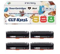 Compatible for Samsung CLT-K503L Toner Cartridges Work for Samsung ProXpress C3010ND C3060FR C3060ND Printers, with Chip, High Yield 9000 Pages, High-Definition Printing (4 Pack Black)