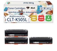 Compatible for Samsung CLT-K505L Toner Cartridges Work for Samsung ProXpress SL-C2620DW Printers, with Chip, High Yield 6000 Pages, High-Definition Printing (3 Pack Black)