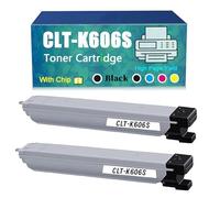 Compatible for Samsung CLT-K606S CLT-M606S CLT-Y606S CLT-C606S Toner Cartridge, Work with MultiXpress CLX-9250ND CLX-9252NA CLX-9350ND CLX-9352NA Printer，Reliability Longevity (Black×2)