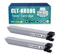 Compatible for Samsung CLT-K659S CLT-C659S CLT-M659S CLT-Y659S Toner Cartridge, Work with MultiXpress CLX-8640ND CLX-8650ND Printer，Reliability Longevity (Black×2)