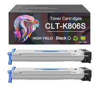 Compatible for Samsung CLT-K806S CLT-Y806S CLT-C806S CLT-M806S Toner Cartridge, Work with X7400GX X7400LX X7500GX X7500LX X7600GX X7600LX Printer，Reliability Longevity (Black×2)