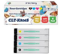Compatible for Samsung CLT-K806S Toner Cartridges Work for Samsung MultiXpress SL-X7400GX SL-X7500GX SL-X7600GGX Printers (4-Pack BK/C/M/Y)