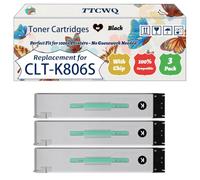 Compatible for Samsung CLT-K806S Toner Cartridges Work for Samsung MultiXpress SL-X7400GX SL-X7500GX SL-X7600GGX Printers (3 Pack Black)