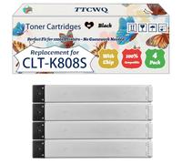 Compatible for Samsung CLT-K808S Toner Cartridges Work for Samsung MultiXpress X 4200 Series X 4220 RX X 4250 LX X 4300 Printers (4 Pack Black)
