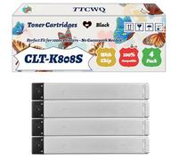 Compatible for Samsung CLT-K808S Toner Cartridges Work for Samsung MultiXpress X4200 Series X4220RX X4250LX X4300 Printers (4 Pack Black)