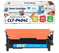 Compatible for Samsung CLT-P404C Toner Cartridge Work for Samsung Xpress SL-C430W SL-C480FW SL-C480W Printers, with Chip, High Yield 1500 Pages, High-Definition Printing (1 Pack Cyan)