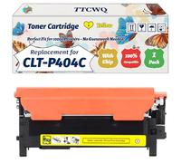 Compatible for Samsung CLT-P404C Toner Cartridge Work for Samsung Xpress SL-C430W SL-C480FW SL-C480W Printers, with Chip, High Yield 1500 Pages, High-Definition Printing (1 Pack Yellow)