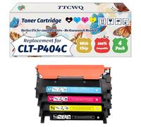 Compatible for Samsung CLT-P404C Toner Cartridge Work for Samsung Xpress SL-C430W SL-C480FW SL-C480W Printers, with Chip, High Yield 1500 Pages, High-Definition Printing (4-Pack BK/C/M/Y)