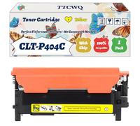 Compatible for Samsung CLT-P404C Toner Cartridge Work for Samsung Xpress SL-C430W SL-C480FW SL-C480W Printers, with Chip, High Yield 1500 Pages, High-Definition Printing (1 Pack Yellow)