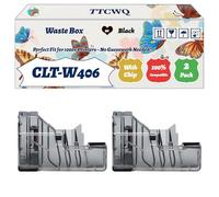 Compatible for Samsung CLT-W406 Waste Box Work for Samsung Xpress SL-C410W SL-C432 SL-C433 SL-C460FW SL-C460W Printers, with Chip, High Yield 40000 Pages, High-Definition Printing (2-Pack Black)