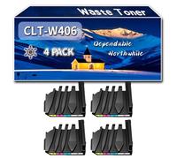 Compatible for Samsung CLT-W406 Waste Toner Container, Work for Samsung SL-C460FW SL-C460FW MFP SL-C460W MFP CLX-3305FN Printers, Waste Toner Container (4 Pack Black)