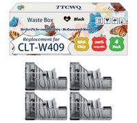 Compatible for Samsung CLT-W409 Waste Box Work for Samsung CLX-3175Series CLX-3180 CLX-3185 CLX-3185FN CLX-3185FW CLX-3185N Printers (4 Pack Black)