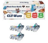 Compatible for Samsung CLT-W409 Waste Toner Bottle Work for Samsung CLP-310 CLP-310N CLP-315 Printers, with Chip, High Yield 7250 Pages, High-Definition Printing (3 Pack Black)