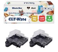 Compatible for Samsung CLT-W504 Waste Box Work for Samsung CLX-4100 Series CLX-4195 FN CLX-4195 FN Premium Line CLX-4195 Printers (2-Pack Black)