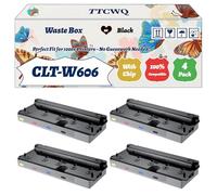 Compatible for Samsung CLT-W606 Waste Box Work for Samsung CLX-9250 ND CLX-9252NA CLX-9350 ND CLX-9352NA Printers, with Chip, High Yield 75000 Pages, High-Definition Printing (4 Pack Black)