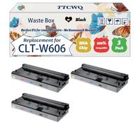 Compatible for Samsung CLT-W606 Waste Box Work for Samsung MultiXpress C9250ND C9252NA C9350ND C9352NA Printers, with Chip, High Yield 75000 Pages, High-Definition Printing (3 Pack Black)