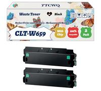 Compatible for Samsung CLT-W659 Waste Toner Container Work for Samsung CLX-8640ND CLX-8650ND Printers, with Chip, High Yield 90000 Pages, High-Definition Printing (2-Pack Black)