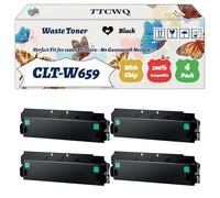 Compatible for Samsung CLT-W659 Waste Toner Container Work for Samsung CLX-8640ND CLX-8650ND Printers, with Chip, High Yield 90000 Pages, High-Definition Printing (4 Pack Black)